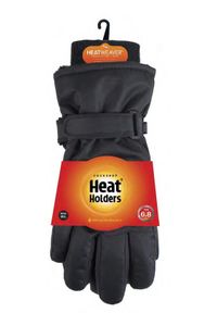 HEAT HOLDERS - Czarne rękawiczki narciarskie M-L: wysoka jakość ciepła i wodoodporności. Kolor: czarny. Sezon: zima, jesień. Styl: sportowy, elegancki