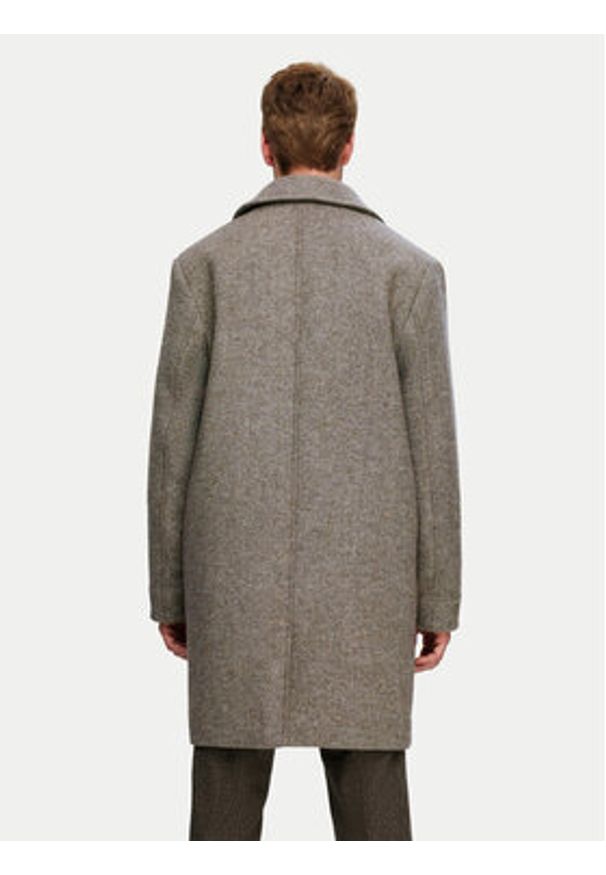 Selected Homme Płaszcz wełniany 16089348 Beżowy Regular Fit. Kolor: beżowy. Materiał: syntetyk