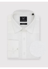 Pako Lorente - PAKO LORENTE – Biała koszula z lnu i bawełny. Kolor: czarny, niebieski, biały. Materiał: bawełna, len. Długość rękawa: długi rękaw. Długość: długie. Sezon: wiosna, lato #4