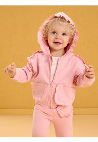 Sinsay - Rozpinana bluza z kapturem z ozdobnymi falbankami - różowy. Typ kołnierza: kołnierz z falbankami, kaptur. Kolor: różowy #1