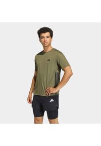 Adidas - Koszulka fitness męska ADIDAS Workout Essentials Base. Kolor: zielony. Materiał: skóra, materiał. Technologia: ClimaCool (Adidas). Sport: fitness #1