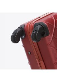 Wittchen - Walizka kabinowa z ABS-u w ukośną kratkę bordowa. Kolor: czerwony. Materiał: guma. Wzór: kratka. Styl: elegancki #5