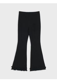 Sinsay - Spodnie dzwony z ozdobnymi falbanami - czarny. Kolor: czarny #1