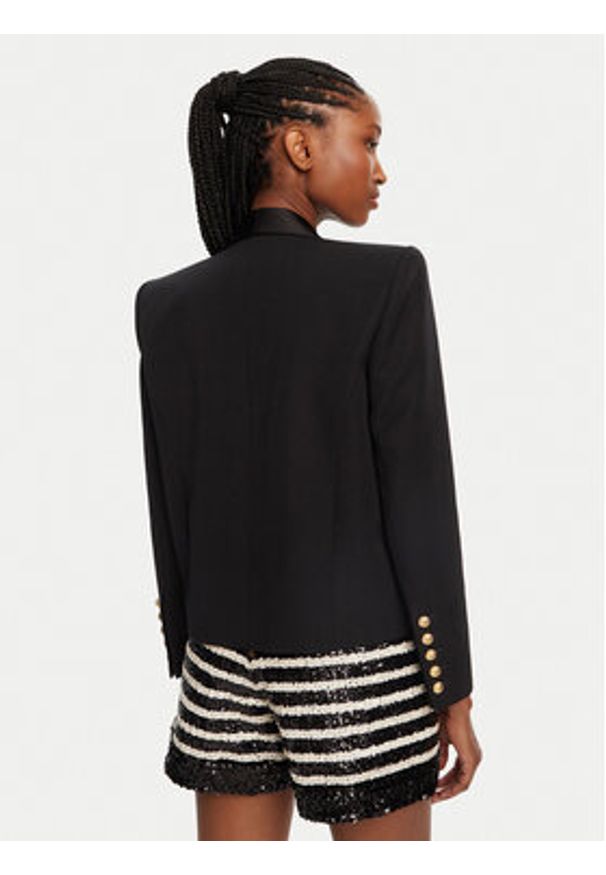 Balmain Marynarka DF1SI530ME54 Czarny Regular Fit. Kolor: czarny. Materiał: wełna