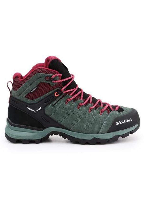 Buty trekkingowe damskie Salewa WS Alp Mate Mid WP. Wysokość cholewki: za kostkę. Zapięcie: sznurówki. Kolor: czerwony, zielony, wielokolorowy, szary. Materiał: materiał, syntetyk. Szerokość cholewki: normalna
