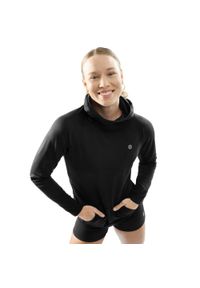 SIROKO - Damska bluza treningowa z kapturem Fitness Siroko Nexus. Typ kołnierza: kaptur. Kolor: czarny. Materiał: materiał. Sport: fitness