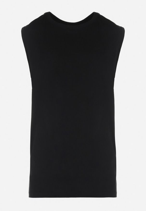 Born2be - Czarna Bawełniana Koszulka Tank Top Kass. Kolor: czarny. Materiał: bawełna