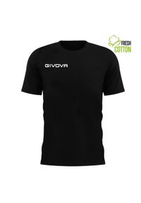 Givova Czarna Koszulka Bawełniana L - Komfort i Styl. Kolor: czarny. Materiał: bawełna. Sport: piłka nożna #1