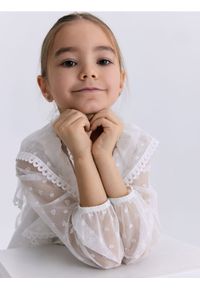 Reserved - Bluzka z falbanami - złamana biel. Materiał: tkanina #1