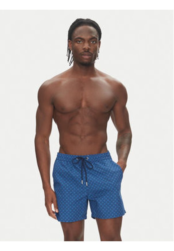 HOM Szorty kąpielowe Hendaye 402935 Niebieski Regular Fit. Kolor: niebieski. Materiał: syntetyk