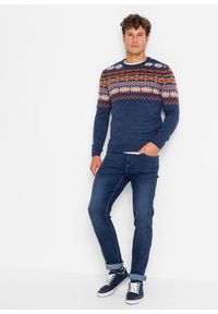 bonprix - Sweter w norweski wzór. Kolor: niebieski