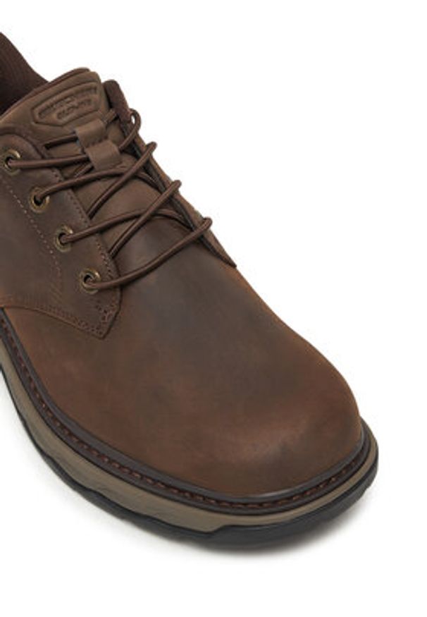 skechers - Skechers Półbuty Lockett 205307 COC Brązowy. Kolor: brązowy. Materiał: skóra