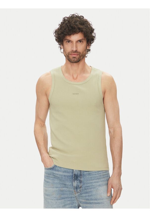 Hugo - HUGO Tank top Dapota 50542089 Zielony Slim Fit. Kolor: zielony. Materiał: bawełna