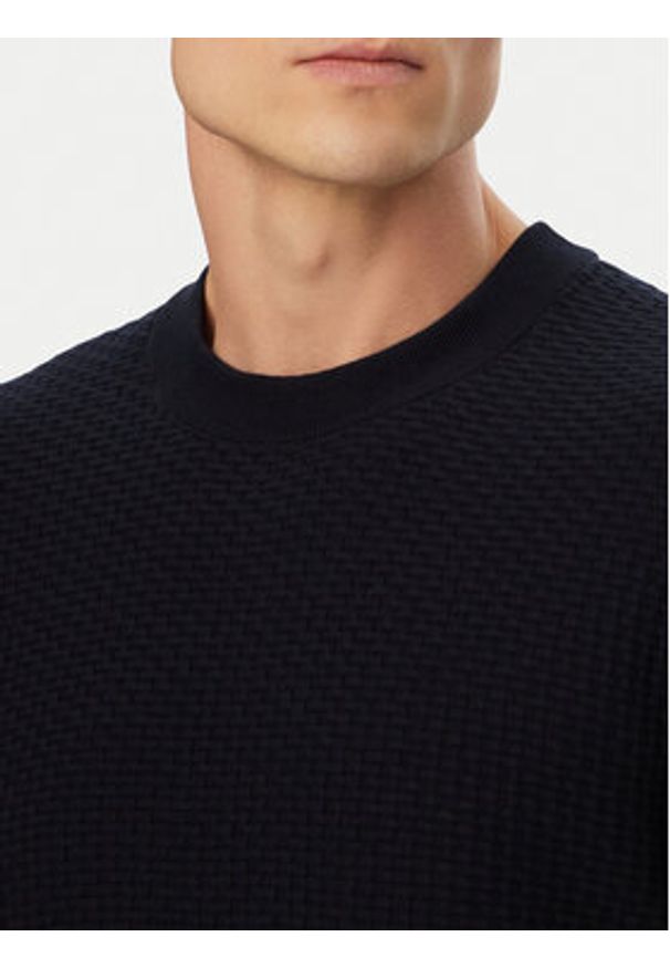 BOSS Sweter H-Nilton 50560468 Granatowy Regular Fit. Kolor: niebieski. Materiał: bawełna