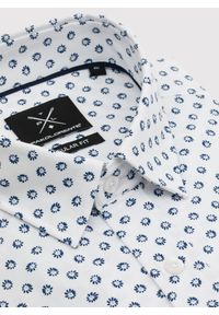 Pako Lorente - PAKO LORENTE - Biała bawełniana koszula mikrowzór. Kolor: biały. Materiał: bawełna. Długość rękawa: długi rękaw. Długość: długie #7