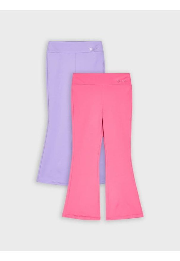 Sinsay - Spodnie flare sportowe 2 pack Active - różowy. Kolor: różowy. Styl: sportowy