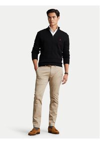 Polo Ralph Lauren Sweter 710859939003 Czarny Regular Fit. Typ kołnierza: polo. Kolor: czarny. Materiał: bawełna #3