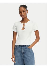 Hugo - HUGO T-Shirt Diheart 50562071 Biały Slim Fit. Kolor: biały. Materiał: bawełna #1