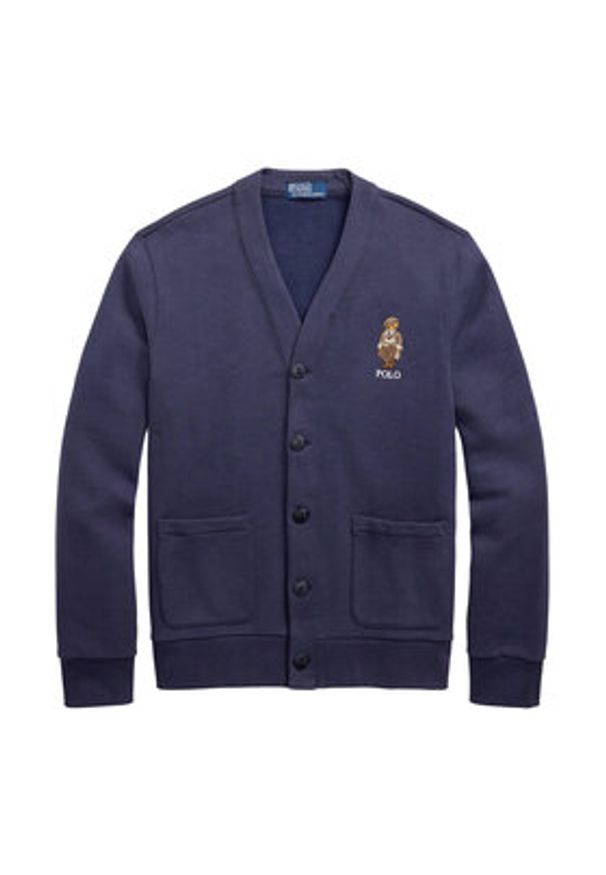 Polo Ralph Lauren Kardigan 710980316001 Granatowy Regular Fit. Typ kołnierza: polo. Kolor: niebieski. Materiał: bawełna