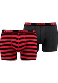 Bokserki treningowe męskie Puma Stripe 2 pack. Kolor: czerwony