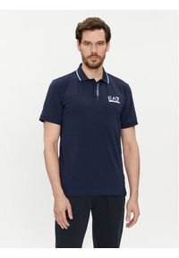 EA7 Emporio Armani Polo 3DPF17 PJ03Z 1554 Granatowy Regular Fit. Typ kołnierza: polo. Kolor: niebieski. Materiał: bawełna