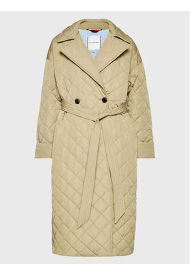 TOMMY HILFIGER - Tommy Hilfiger Kurtka przejściowa Sorona Quilted WW0WW35090 Beżowy Regular Fit. Kolor: beżowy. Materiał: syntetyk