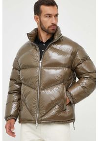 Armani Exchange kurtka puchowa męska kolor zielony zimowa. Kolor: zielony. Materiał: puch. Sezon: zima #1