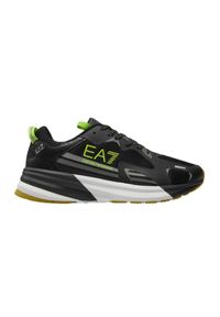 EA7 Emporio Armani - EA7 Czarne sneakersy z zielonym logo, Rozmiar 42 2/3. Kolor: czarny #3