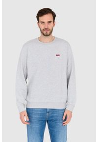 Guess - GUESS Szara męska bluza regular fit, Rozmiar XXL. Kolor: szary. Wzór: aplikacja