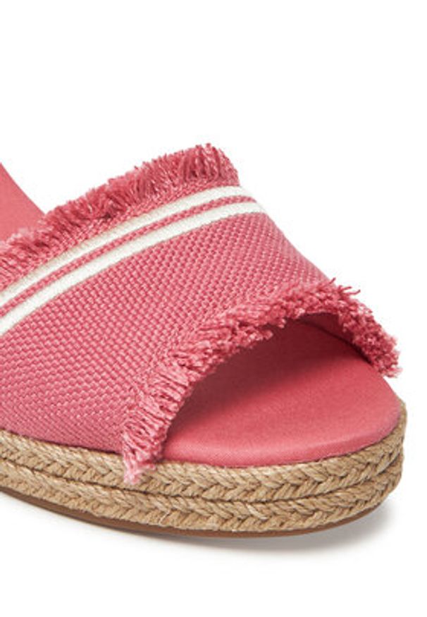 TOMMY HILFIGER - Tommy Hilfiger Espadryle Fringe Canvas Medium Wedge FW0FW08879 Różowy. Kolor: różowy. Materiał: materiał