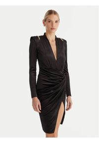 Babylon Sukienka koktajlowa MF204C Czarny Slim Fit. Kolor: czarny. Materiał: welur, syntetyk. Styl: wizytowy #1