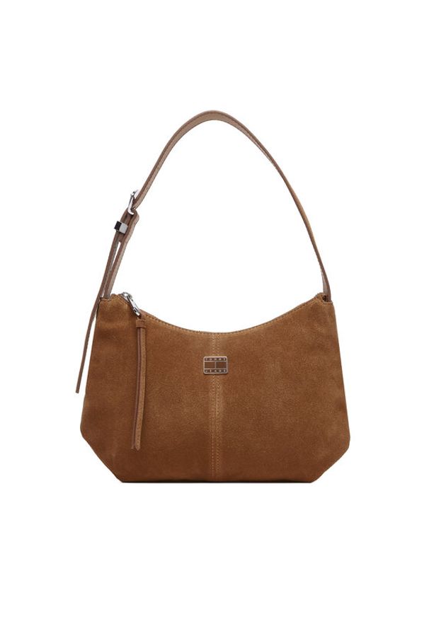 Tommy Jeans Torebka Tjw Slouchy Suede Shoulder Bag AW0AW18859 Brązowy. Kolor: brązowy. Materiał: skórzane, zamszowe