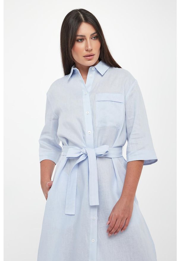 Sukienka lniana szmizjerka Tabella MM. Materiał: len. Typ sukienki: szmizjerki