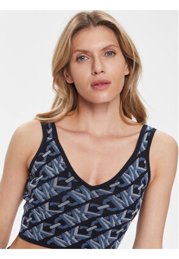 MICHAEL Michael Kors Top MR460U19Z6 Granatowy Slim Fit. Kolor: niebieski. Materiał: wiskoza