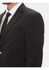Karl Lagerfeld - KARL LAGERFELD Marynarka 155244 552042 Czarny Regular Fit. Typ kołnierza: dekolt w karo. Kolor: czarny. Materiał: bawełna, syntetyk #4