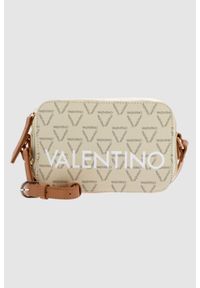 Valentino by Mario Valentino - VALENTINO Mała kremowa torebka Liuto Camera Bag. Kolor: beżowy. Styl: klasyczny