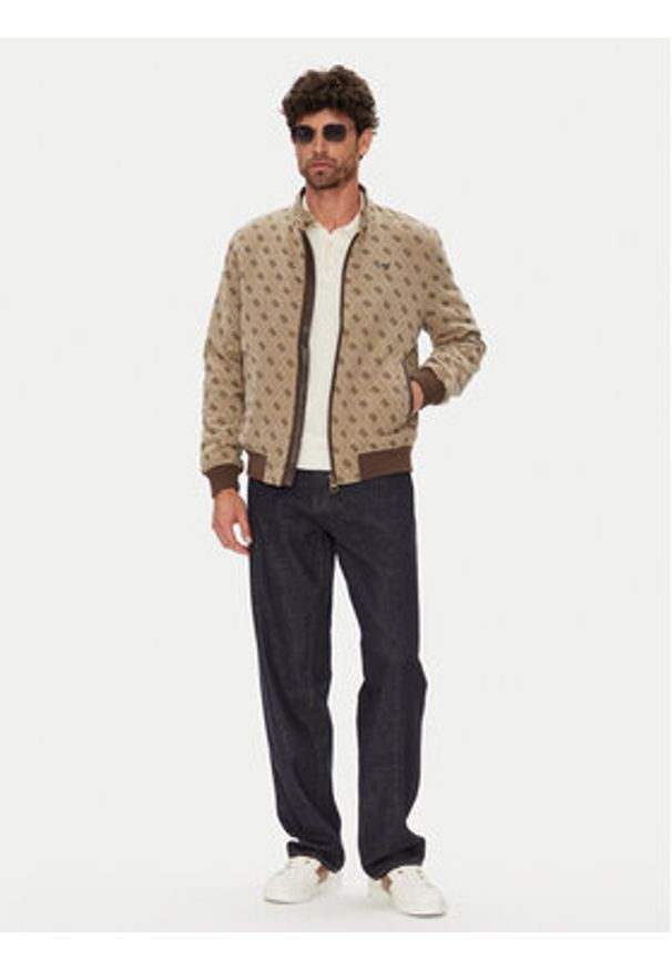 Guess Kurtka bomber M5YL04 WGUE0 Brązowy Regular Fit. Kolor: brązowy. Materiał: syntetyk