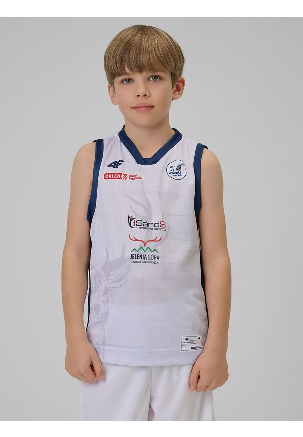 4f - 4F Koszulka meczowa replika domowa z sezonu 2025/26 dziecięca 4F x Isands Wichoś Jelenia Góra - biała 146/152 (10-12 lat). Kolor: biały. Materiał: materiał. Długość: długie. Wzór: nadruk. Sezon: lato. Sport: fitness