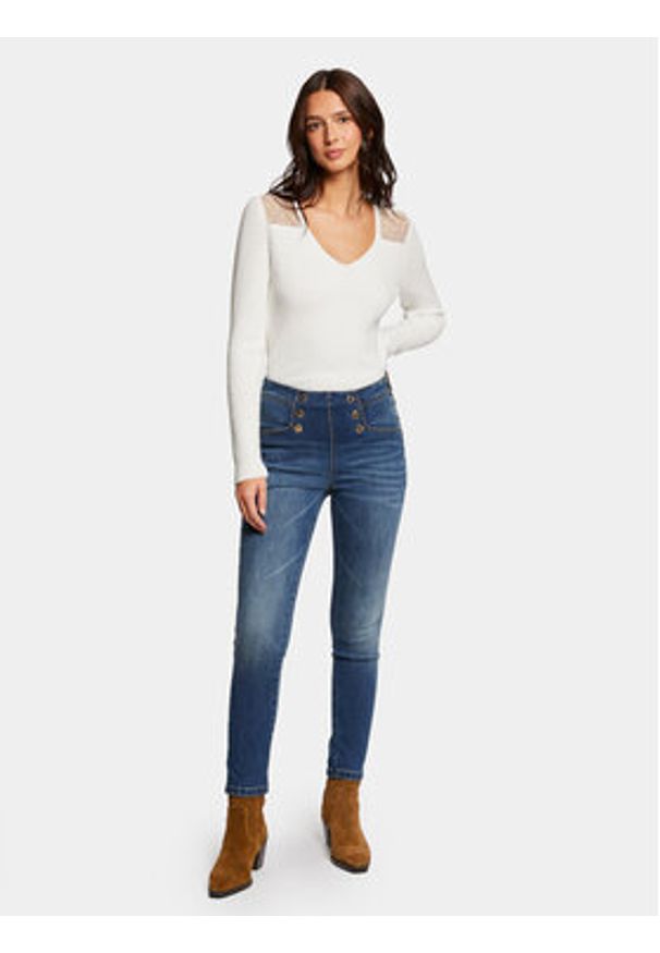 Morgan Jeansy 241-PERLA Niebieski Skinny Fit. Kolor: niebieski