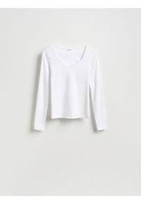 Reserved - Bluzka z koronką - biały. Kolor: biały. Materiał: koronka. Wzór: koronka #1