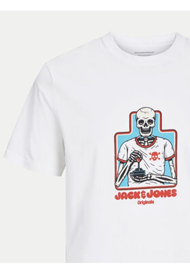 Jack & Jones - Jack&Jones T-Shirt Eight Skull 12264841 Biały Standard Fit. Kolor: biały. Materiał: bawełna