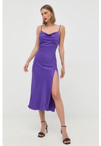 Morgan sukienka kolor fioletowy maxi dopasowana. Kolor: fioletowy. Typ sukienki: dopasowane. Długość: maxi