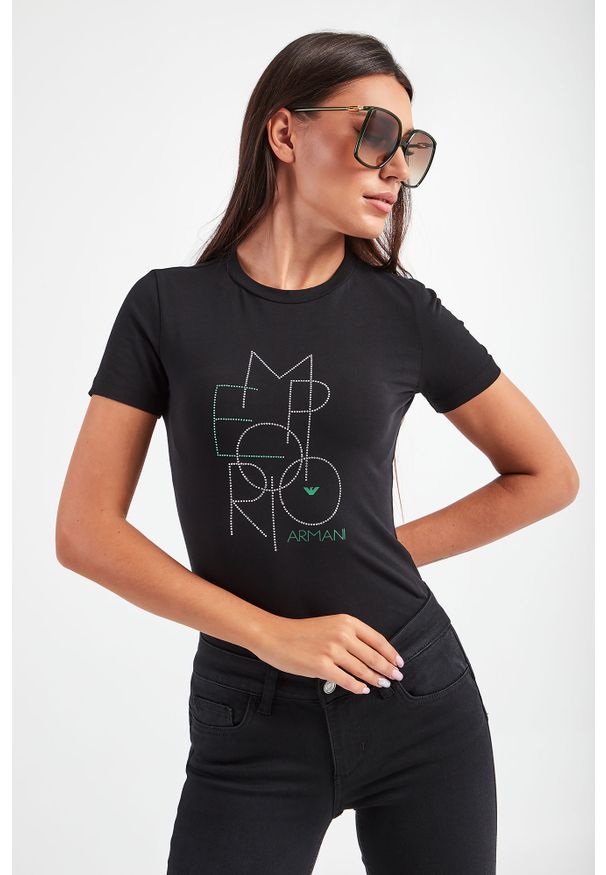 Emporio Armani - T-SHIRT EMPORIO ARMANI. Długość rękawa: krótki rękaw. Długość: krótkie
