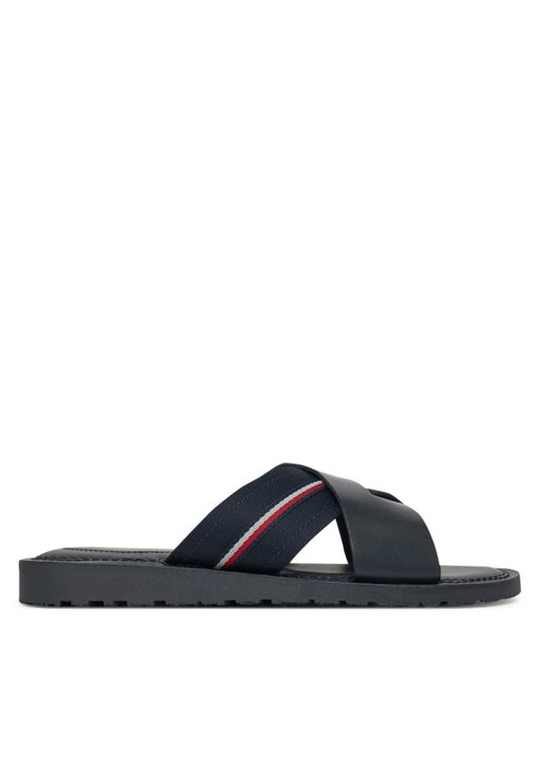 TOMMY HILFIGER - Tommy Hilfiger Klapki FM0FM05415 Granatowy. Kolor: niebieski. Materiał: skóra