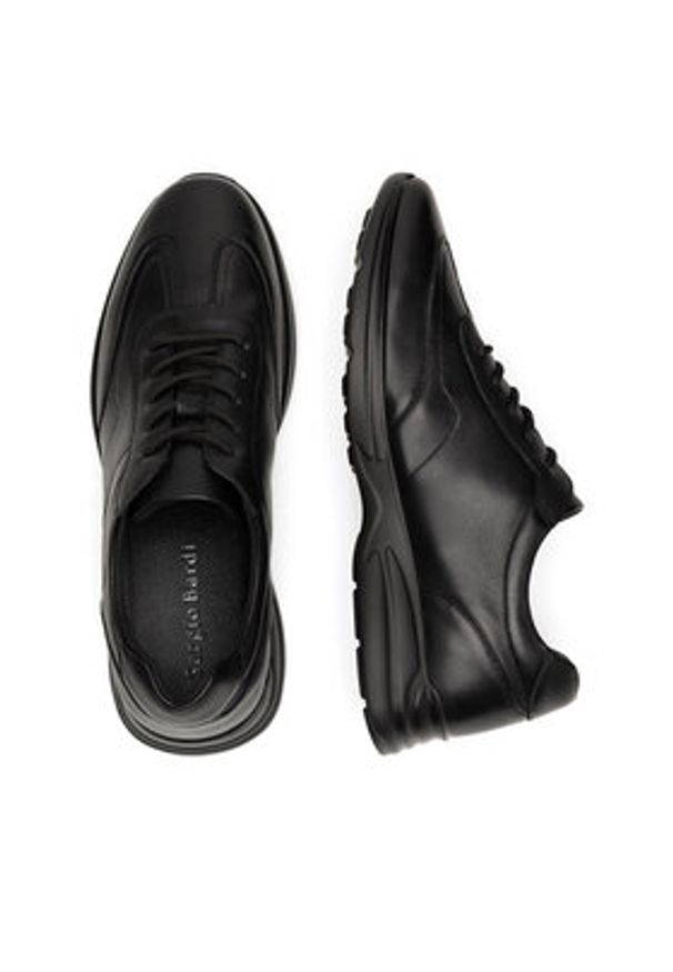 Sergio Bardi Półbuty MF1646-1Z Czarny. Kolor: czarny. Materiał: skóra