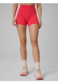 4f - 4F Legginsy krótkie treningowe damskie - czerwone XL. Stan: podwyższony. Kolor: różowy. Materiał: włókno. Długość: krótkie #2