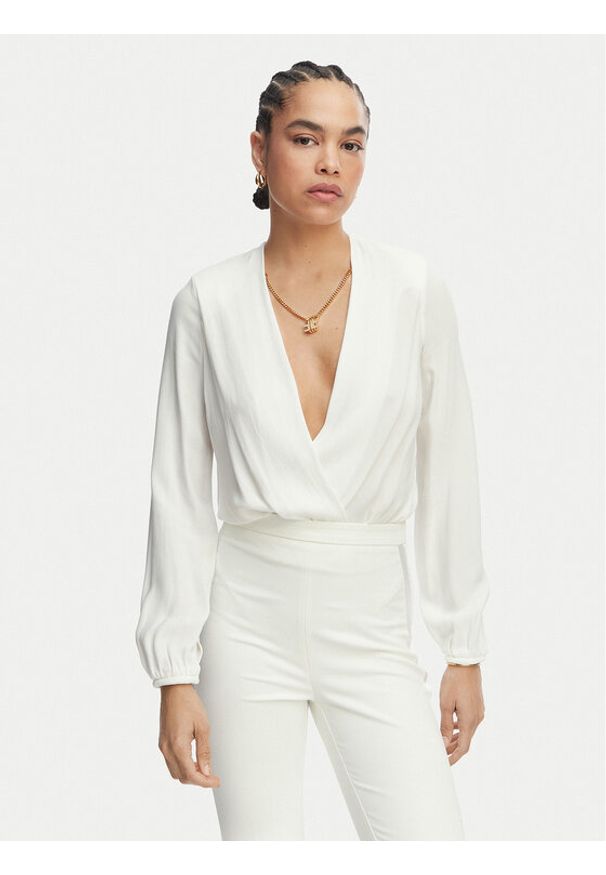Elisabetta Franchi Body CB-007-62E2-V420 Biały Regular Fit. Kolor: biały. Materiał: wiskoza