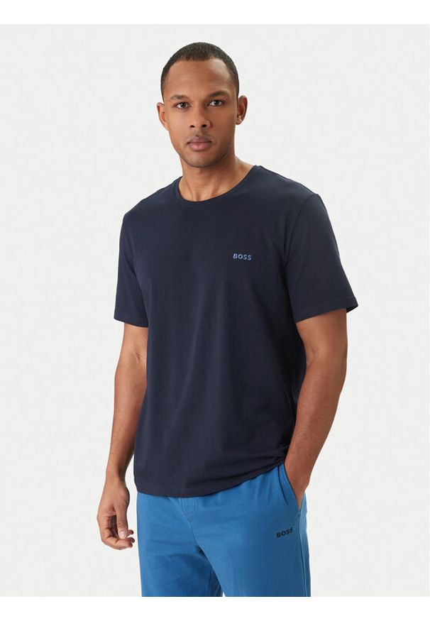 BOSS T-Shirt Mix&Match 50515312 Granatowy Regular Fit. Kolor: niebieski. Materiał: bawełna