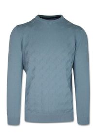 Quickside - Sweter, Niebieski, Błękitny Okrągły Dekolt, U-neck, Męski, Elegancki -QUICKSIDE. Okazja: na spotkanie biznesowe, do pracy, na co dzień. Kolor: niebieski. Materiał: bawełna. Sezon: lato. Styl: elegancki