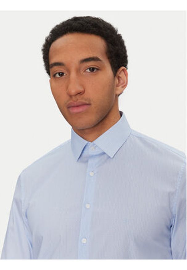 Calvin Klein Koszula K10K114312 Niebieski Slim Fit. Kolor: niebieski. Materiał: bawełna